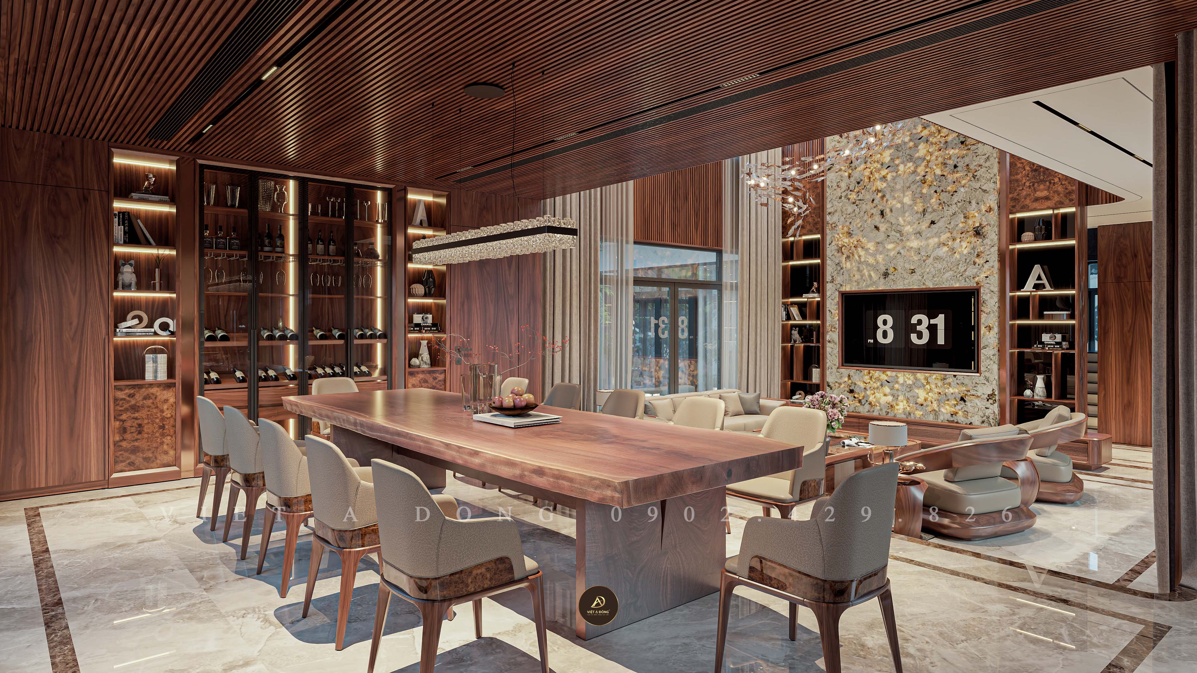 Tìm hiểu về bàn ăn gỗ óc chó nguyên tấm